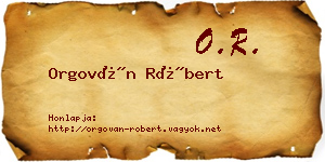 Orgován Róbert névjegykártya
