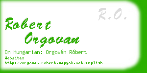 robert orgovan business card
